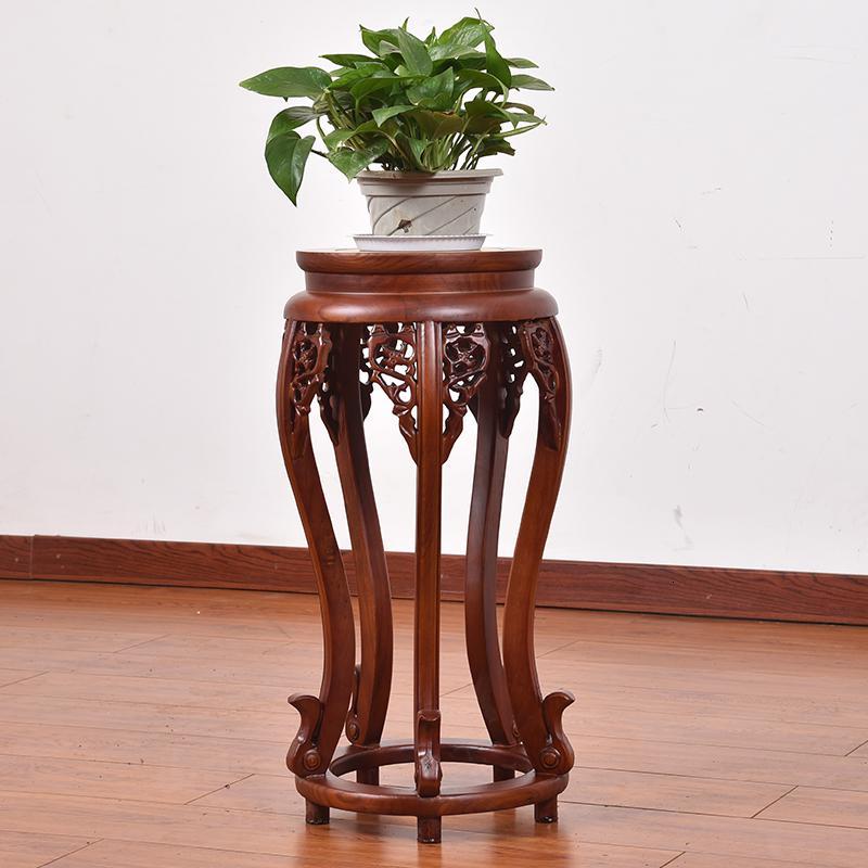 花架实木中式客厅家用榆木仿古盆栽架红木花几绿萝木质花架子室内