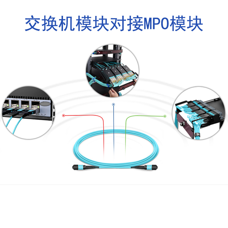 千天(QANTOP)光纤跳线 OM3万兆多模 40G光模块用集束光纤线 MPO-MPO母头12芯QT-GXTX429