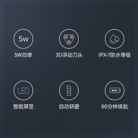 飞科(FLYCO)电动剃须刀FS339 充插两用全身水洗智能电量显示全球电压快充双环浮动贴面旋转式刮胡刀