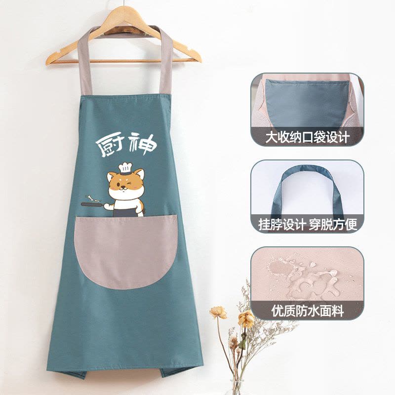 可擦手围裙女时尚厨房家用防水防油可爱日系韩版罩衣工作服定制男图片