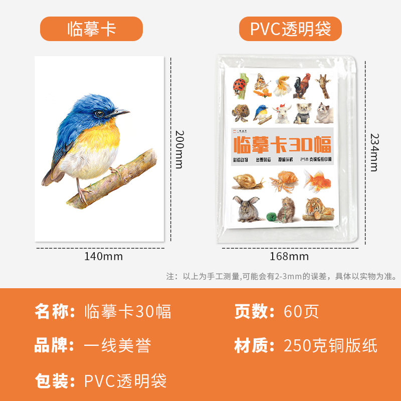 [醉染正版]彩铅临摹卡动物篇2022一线美誉步骤对应美术绘画卡片兴趣高清原创高清大图