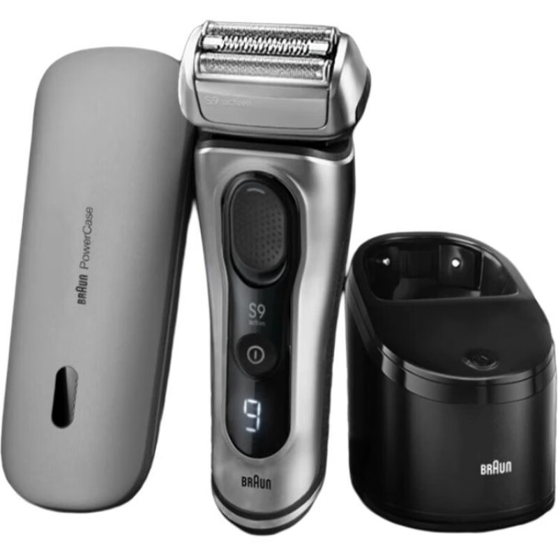 博朗(BRAUN )9077cc德国进口电动剃须刀全身水洗往复式便携刮胡刀 银色高清大图