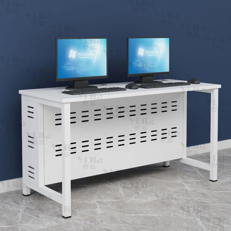 翌嘉 钢架电脑桌培训桌机房电脑桌学习桌课桌 双人位R款图片