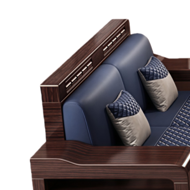 豫龙都 实木休闲沙发 三人位 张高清大图