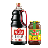 海天 金标生抽酱油1.28L 黄豆酱800g 酿造酱油 生抽酱油 豆瓣酱 调味酱 调味料