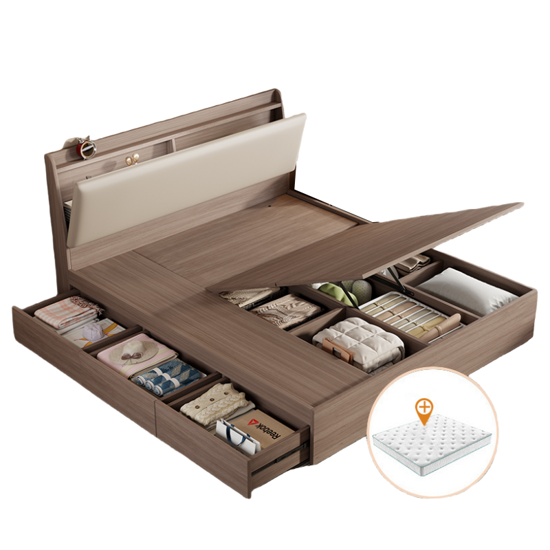 铭思达实木储 物床高清大图