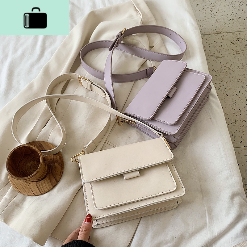 白色包包女2020春季新款网红斜挎包百搭质感高级感洋气单肩小方包NEWLAKE高清大图