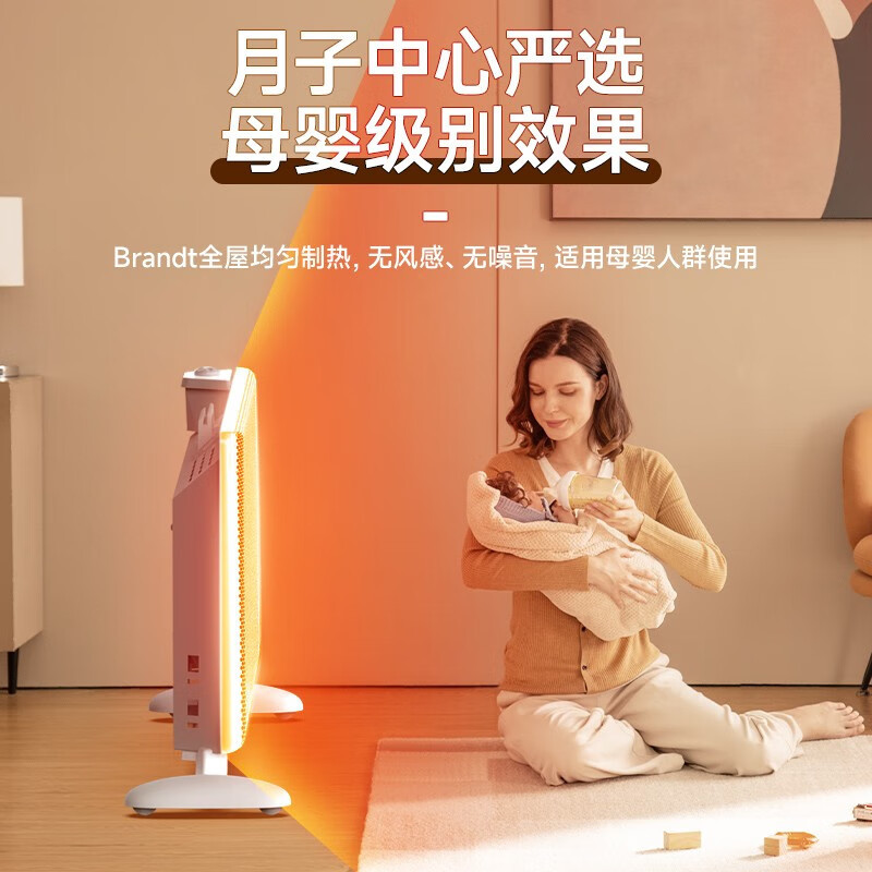白朗(Brandt) 取暖器家用大面积对流电暖气客厅电暖器欧式快热炉取暖神器恒温移动地暖K22