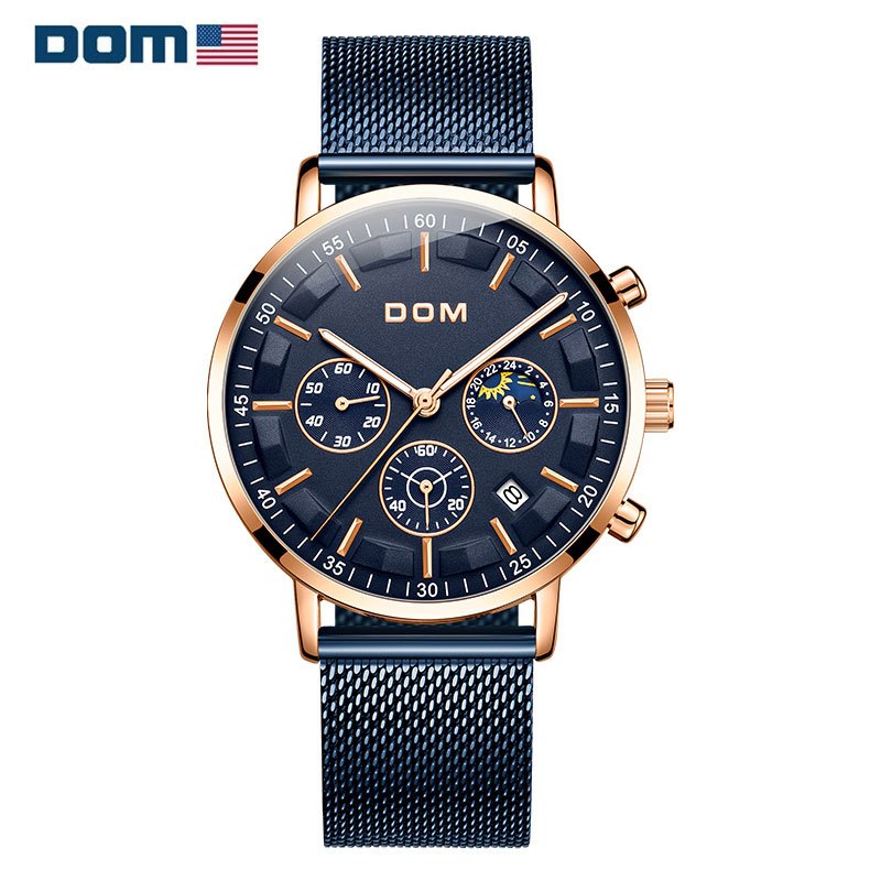 美国dom多姆品牌石英手表男型男主流格调手表时尚精致腕表m1296视频
