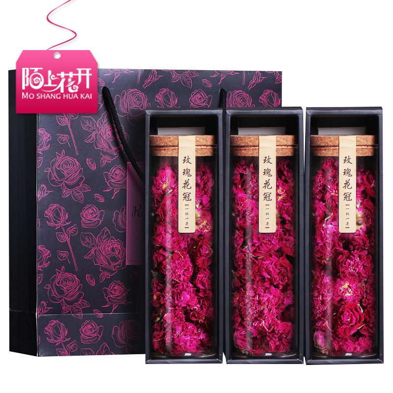 中秋节国庆礼物3盒玫瑰花茶 干玫瑰大朵节日女生花冠茶伴手礼盒