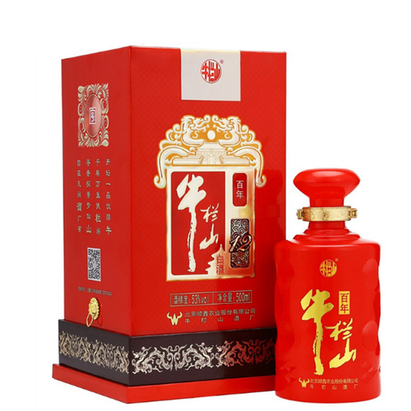 牛栏山 百年红12 53度 500ml*6瓶 浓香型白酒 整箱装
