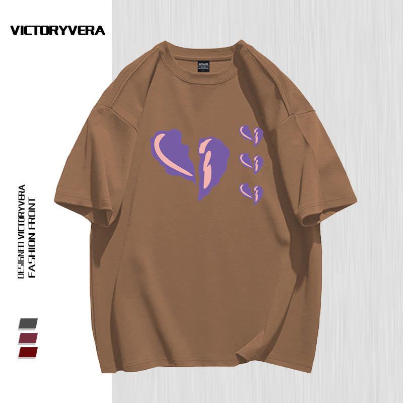 VICTORYVERA短袖t恤女2022夏季新款港风宽松休闲bf闺蜜装印花上衣图片