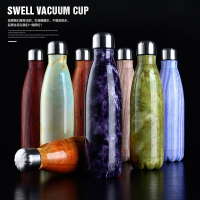 500ml304不锈钢运动水壶可乐瓶保温杯木纹创意保龄球水杯代发J9