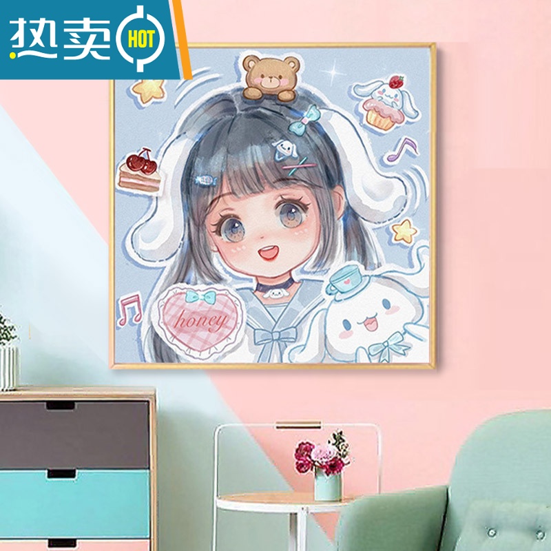 敬平数字油画diy手工填充油彩画简单涂色涂鸦人物动漫儿童填色装饰画装饰画高清大图
