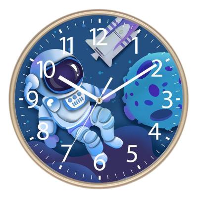 儿童挂钟星空创意幼儿园宇宙卡通静音钟表儿童房简约艺