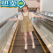 绿彩虹光女童背带裤套装夏装2023新款儿童洋气时髦短袖女孩夏季休闲两件套