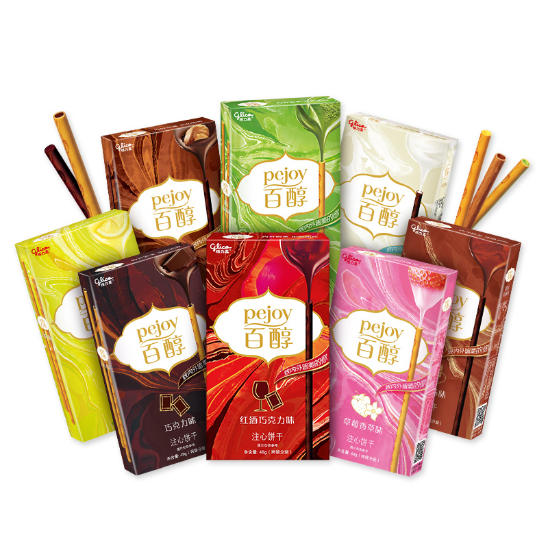 格力高 百醇注心饼干 48g *6盒【3口味6盒】提拉米苏+抹茶慕斯+红酒