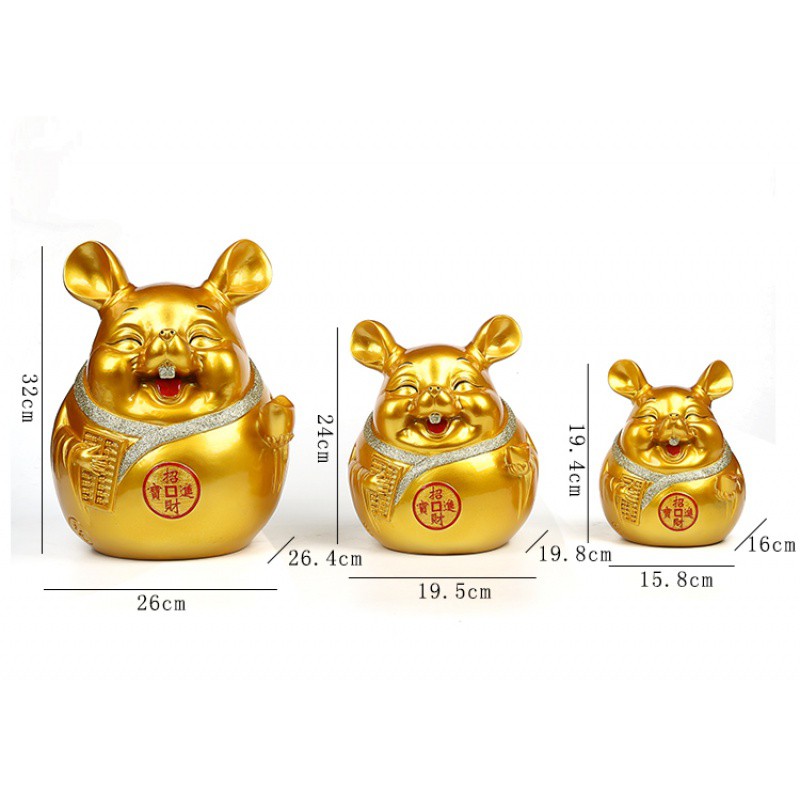 老鼠存钱罐只进不出可取储蓄罐大人儿童家用办公创意摆件大号 三维工匠 中号鼠送金垫不可取只进不出_921