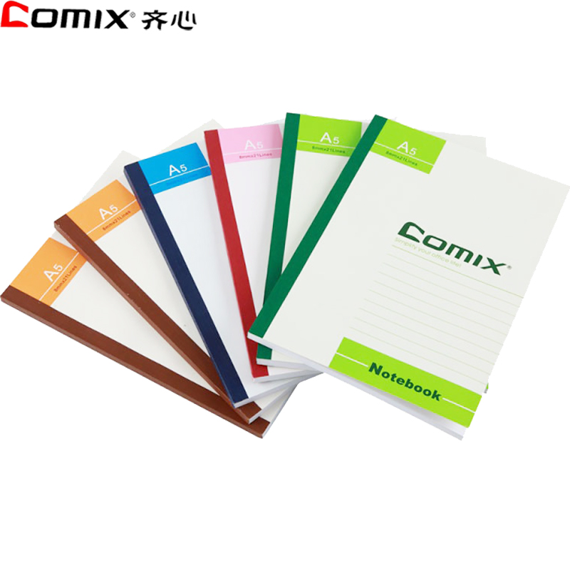 齐心 (comix) C4506 A5胶装本6本 80页软面抄 彩色笔记本 软抄本 会议本 心情日记本 办公用品