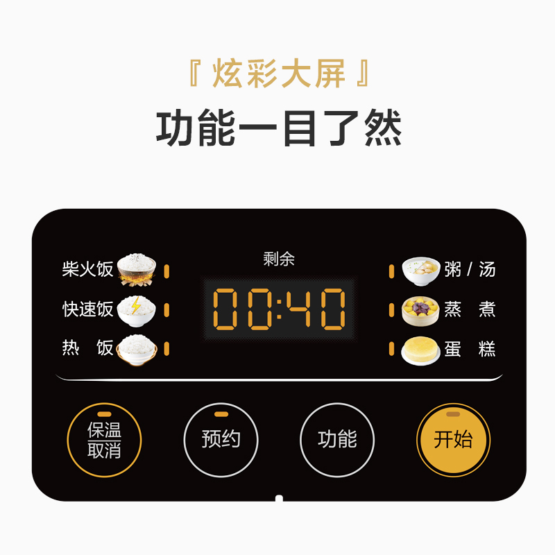 美的电饭煲家用电饭锅2一3人智能多功能小型厨房电器菜煮饭一体锅MB-FB30Q1-406K