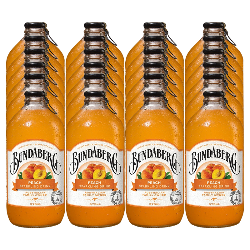 澳州原装进口 宾得宝(Bundaberg) 含气蜜桃果汁饮料 375ml*24瓶箱装高清大图