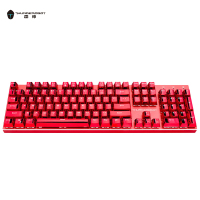 雷神红蜘蛛K75R 红轴104键 全铝合金键身RGB幻彩背光 电镀键帽机械键盘 玛瑙红色 吃鸡游戏有线键盘