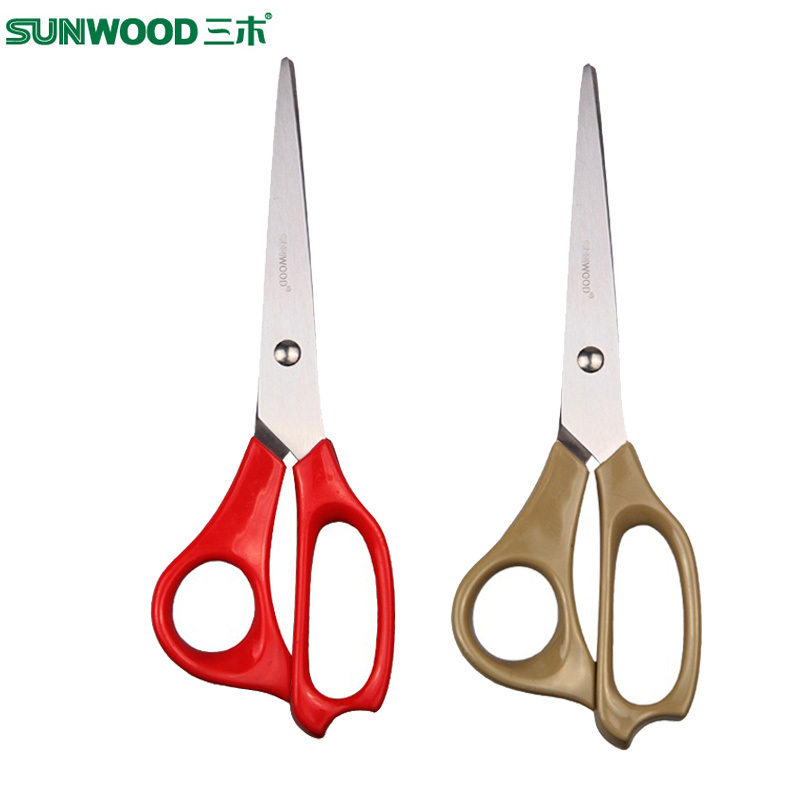 三木(SUNWOOD)91173 180mm办公剪刀4把装 不锈钢手工剪纸 裁纸剪刀 办公文具用品 颜色随机