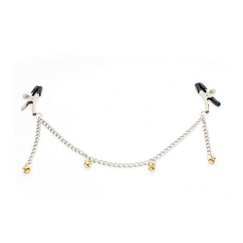 桃色缘 多款sm创意锁链乳房夹乳夹 SM情趣用品男女调情前戏挑逗成人用品夫妻私密性玩具 Q款四铃铛锁链乳夹