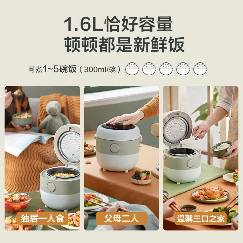 小熊(Bear)电饭煲 电饭锅家用小2人智能预约多功能1-2人迷你煲汤米饭锅1.6升 DFB-B16C1不带蒸笼]图片