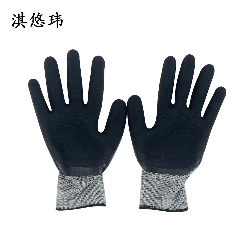 淇悠玮 高弹耐油防滑发泡手套QSB042 双高清大图