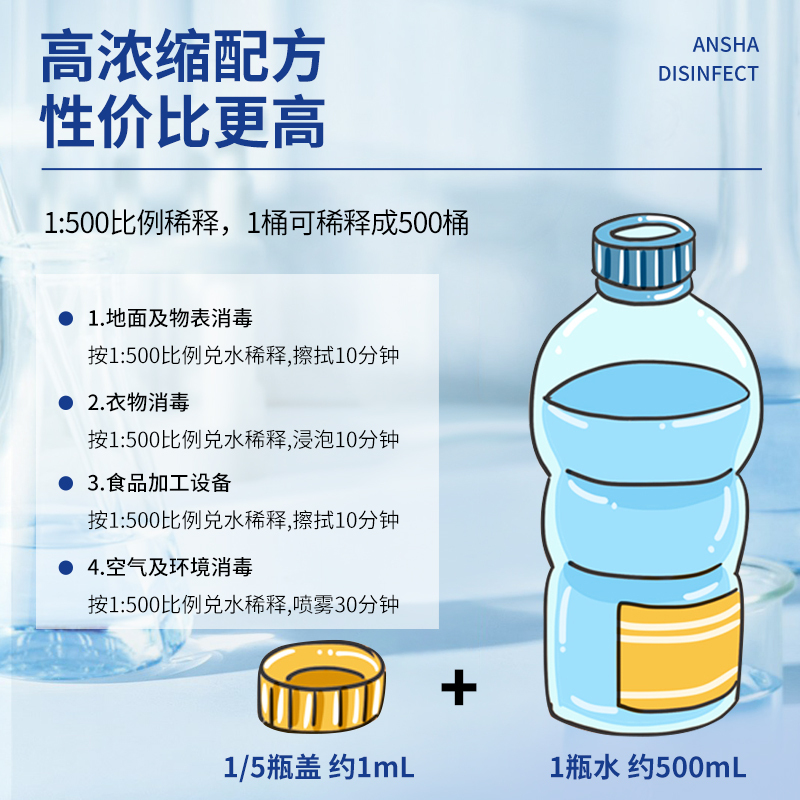 安鲨双链复合季铵盐消毒液大桶家用空气物表地面消毒水高浓缩无腐蚀性 25L/桶[可稀释约12500L消毒液]