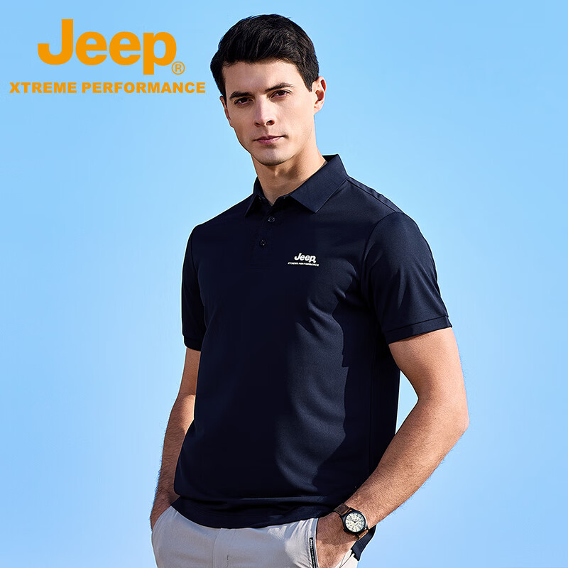 Jeep 男式短袖POLO衫 P520945011 夜影蓝 L高清大图