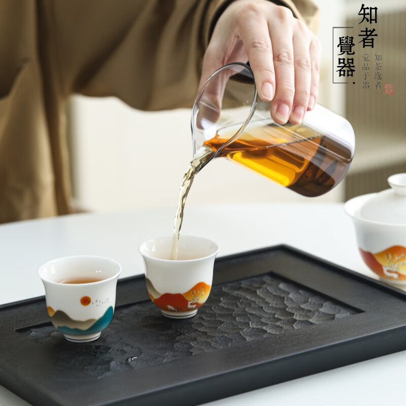 知者覚器 YW-53一“鹿“相伴茶具套装 一鹿相伴(杯垫)套装 10头高清大图
