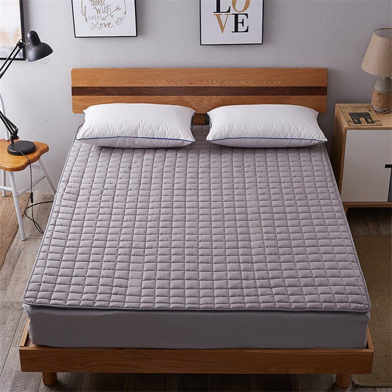 美帮汇可水洗床护垫儿童榻榻米床垫0.9m单人学生宿舍四季防滑地垫 灰色 180*200cm【加厚可水洗折叠】