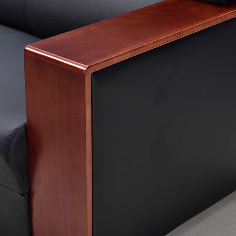 帅畅简约现代沙发办公室沙发商务接待会客西皮沙发单人位高清大图