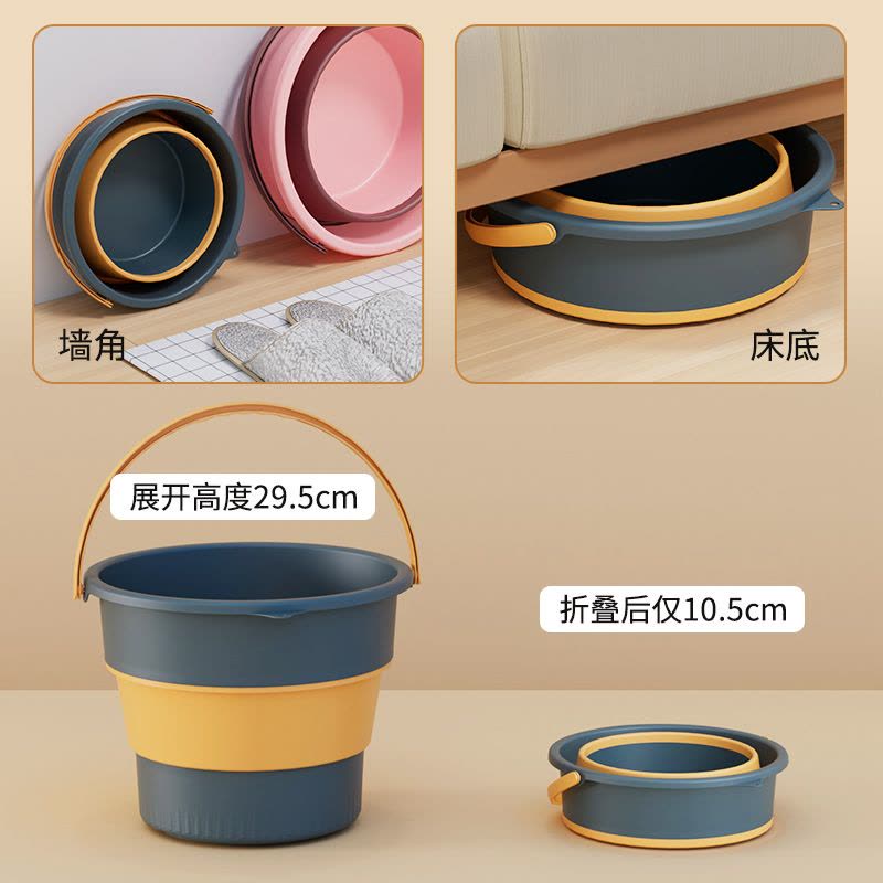 折叠水桶户外钓鱼桶大小号车载旅行洗车桶家用便携式加厚塑料手提图片