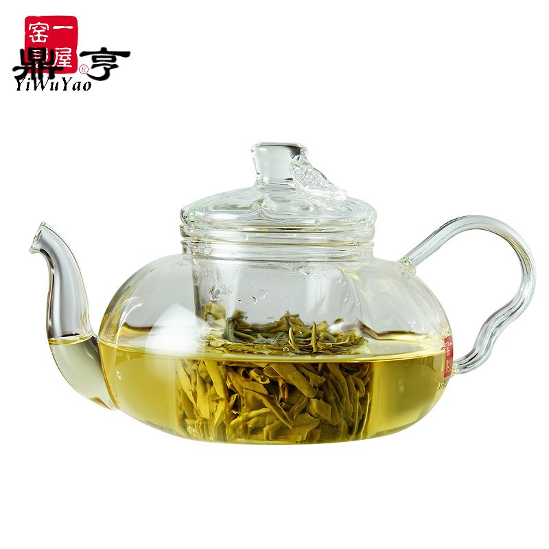 鼎亨茶具耐热玻璃茶壶大容量南瓜壶全透明玻璃花茶壶家用客厅