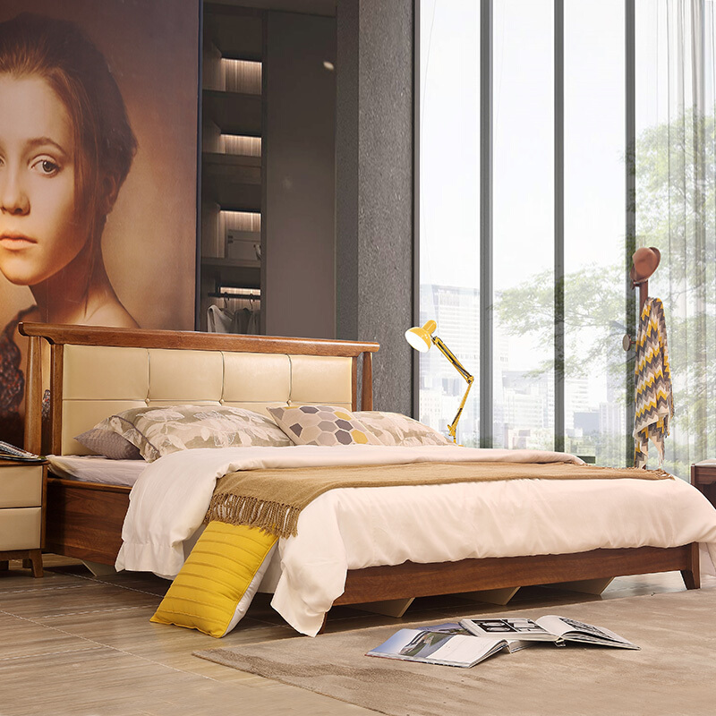 a家家具床北欧宜家风格18米15时尚卧室储物婚床简约单人双人床架子床