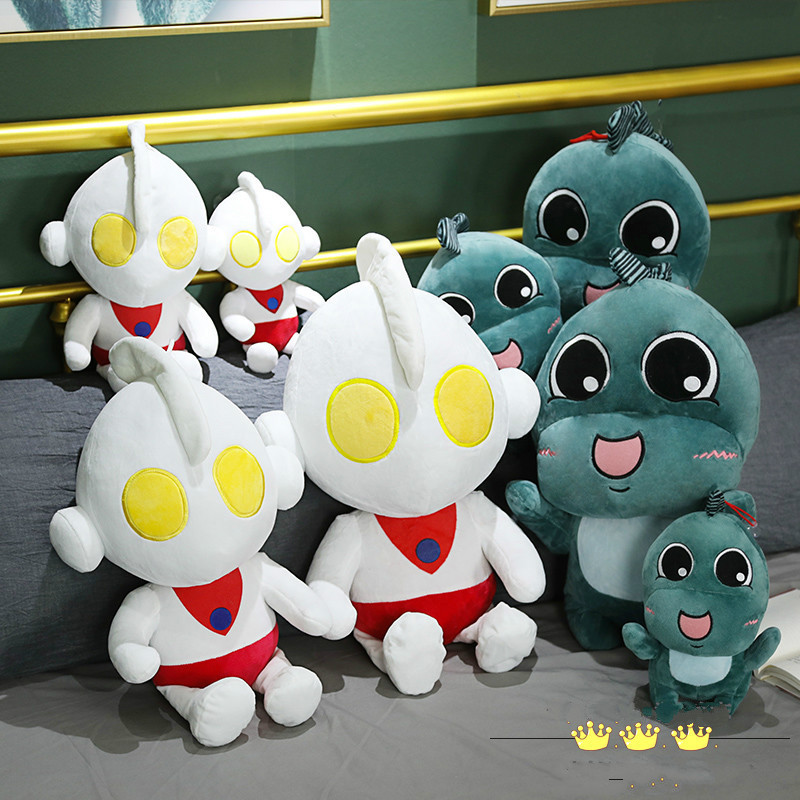 新款可爱奥特曼公仔和小怪兽玩偶毛绒玩偶 床上睡觉超软萌抱枕布娃娃