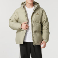 阿迪达斯 （adidas）男装羽绒服 新款户外训练运动服防风保暖连帽羽绒夹克外套JM4625 ZP XXL JM4625/灰色
