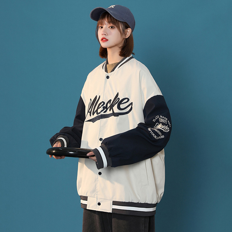 debrand棒球服外套女潮ins春秋季新款百搭显瘦上衣设计感小众夹克