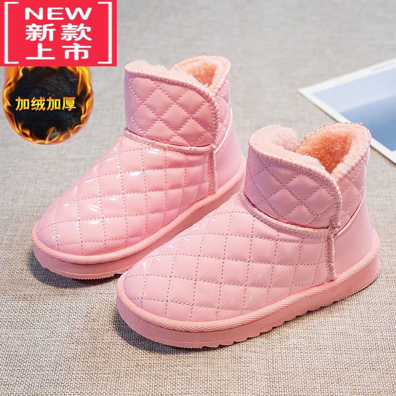 可莉允女童雪地靴冬季2022新款加绒加厚儿童靴子棉靴防水保暖中大童棉鞋图片