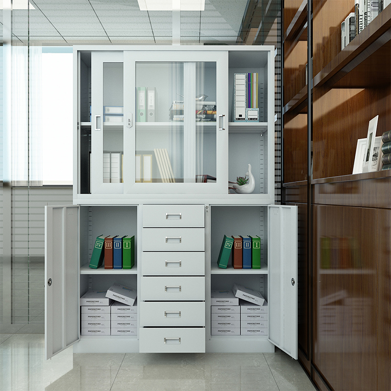 中豫鑫泽ZYXZ4071927钢制文件柜办公柜铁皮档案柜储物柜 宽中六斗文件柜高清大图