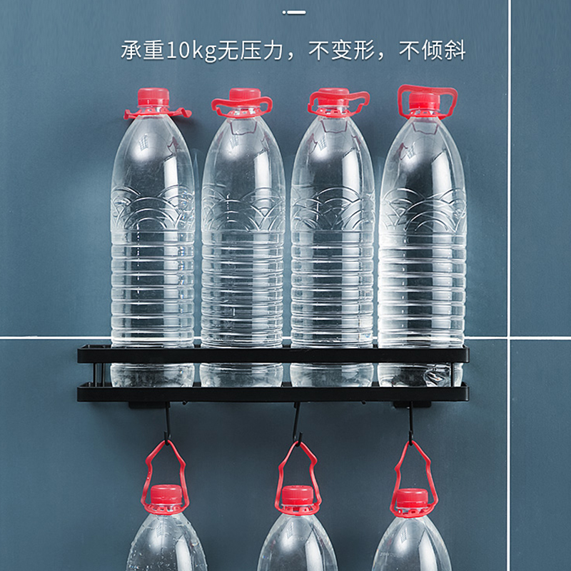 炊大皇壁挂置物架调料架子免打孔浴室卧室挂墙架收纳厨房架壁挂式 中号壁挂架+挂钩*2高清大图