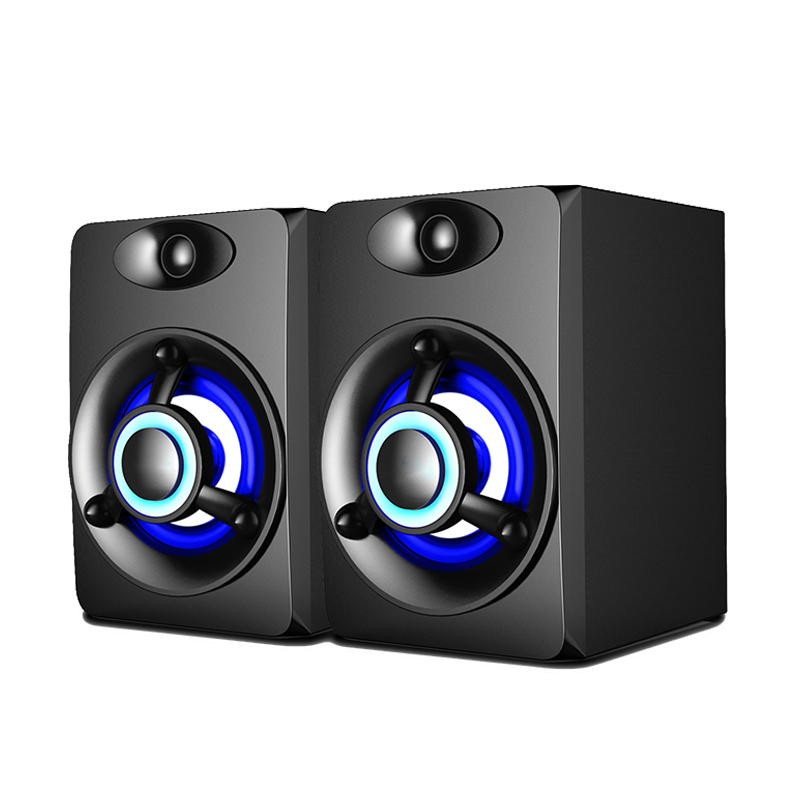 赛达V-118无线蓝牙电脑音响台式家用笔记本低音炮3d环绕2.0声道迷你有源音箱木质箱体立体声手机通用 蓝牙版 黑色