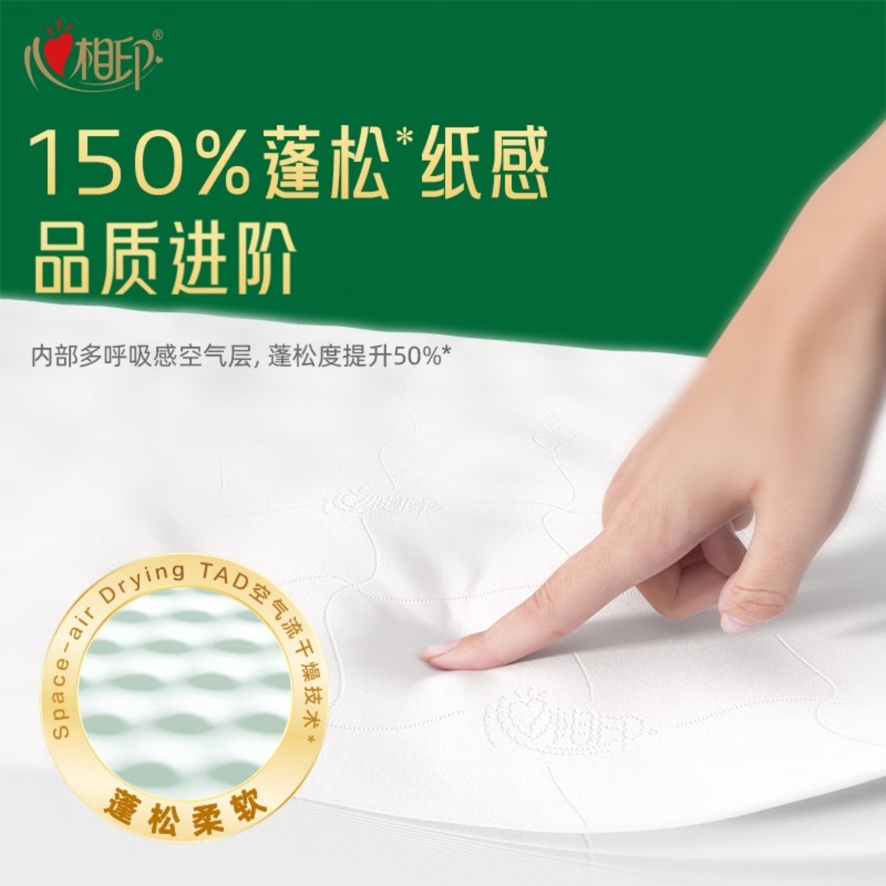 心相印抽纸 绒立方系列 3层80抽*16包M码 纸巾 塑装面巾纸(整箱销售)高清大图