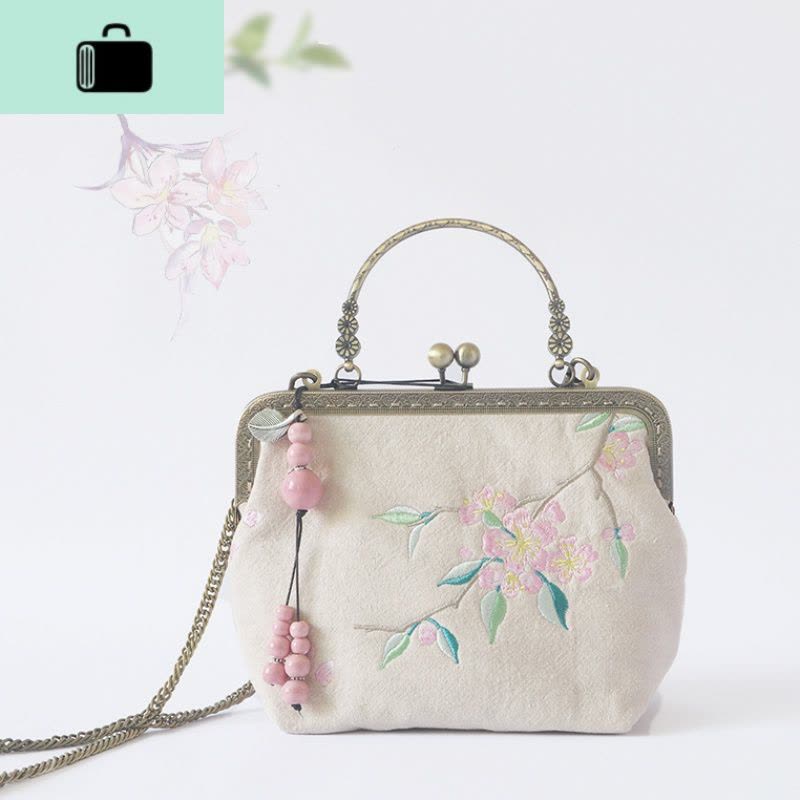 原创手工文艺复古刺绣手机中国风古风汉服手提包包口金包斜挎包女NEW LAKE女斜挎包图片