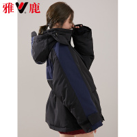 yaloo/雅鹿羽绒服女短款2018新款时尚宽松工装加厚oversize外套潮
