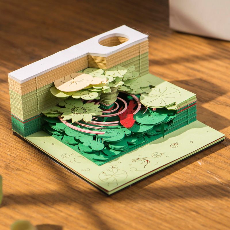 网红3d立体便签纸创意便利贴本高颜值古风手撕建筑纸雕艺术品