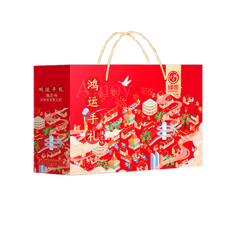 绿帝海产品干货礼盒肉质饱满口感鲜美香甜色泽自然鸿运海味系列881g